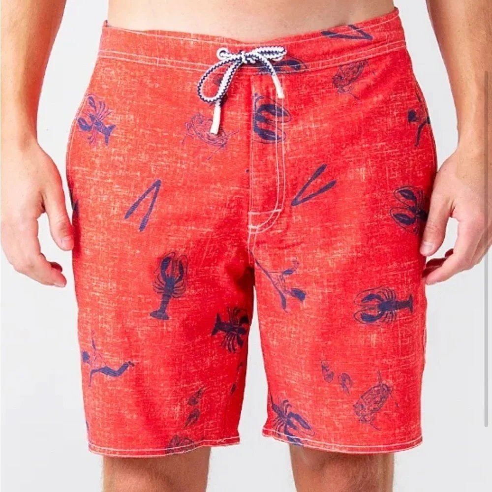 Johnnie-O Brisbane Malibu Red Swim Trunks board shorts Men’s M